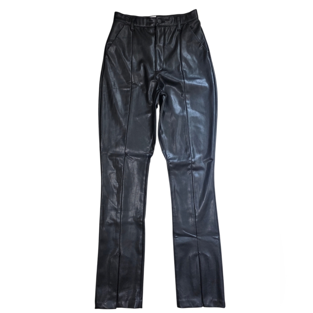 Abercrombie & Fitch The Skinny Ultra High-Rise Faux Leather Black Pants Size 8L